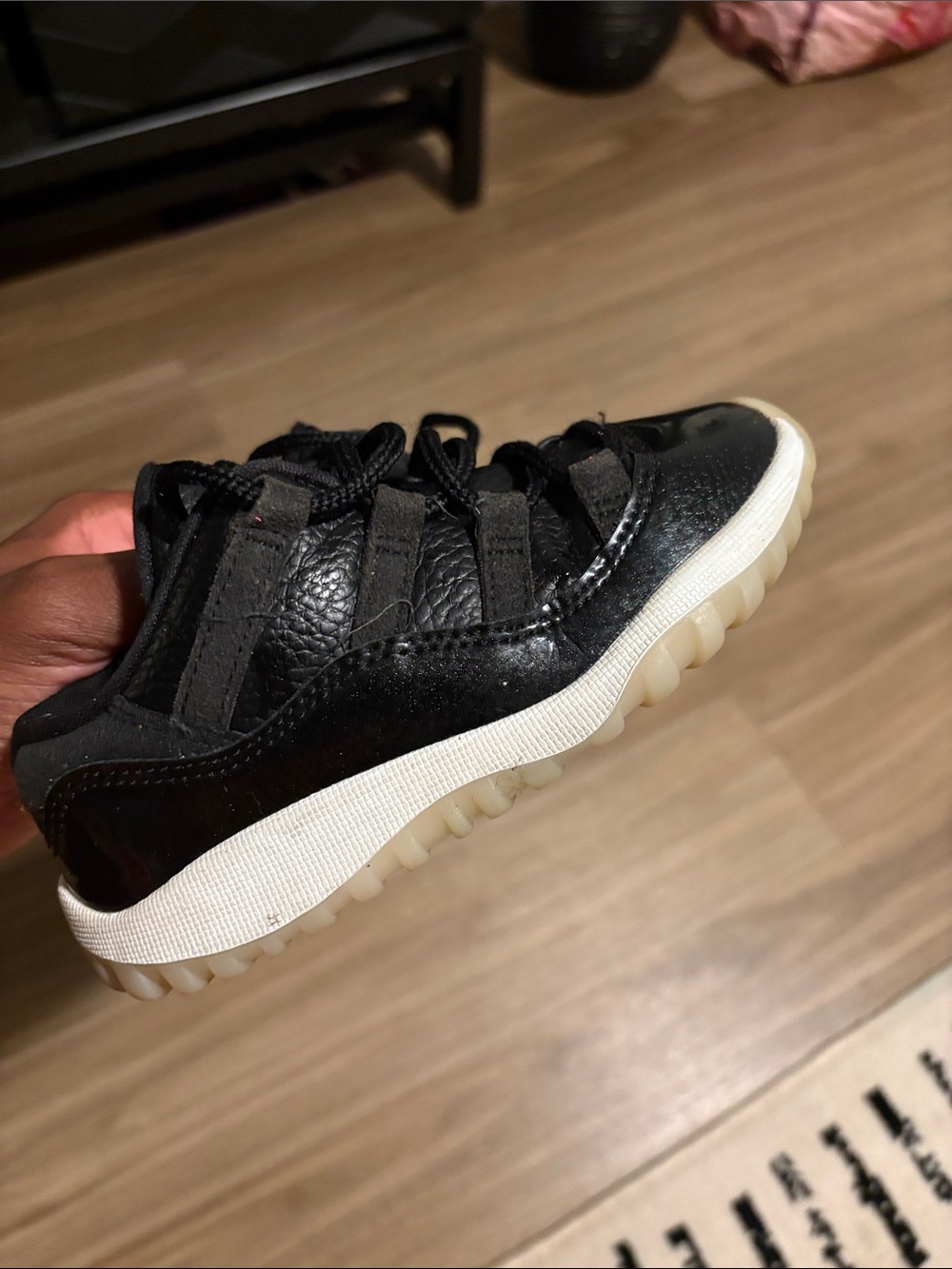 Jordan Kids Black and White Retro Low-Top Sneakers